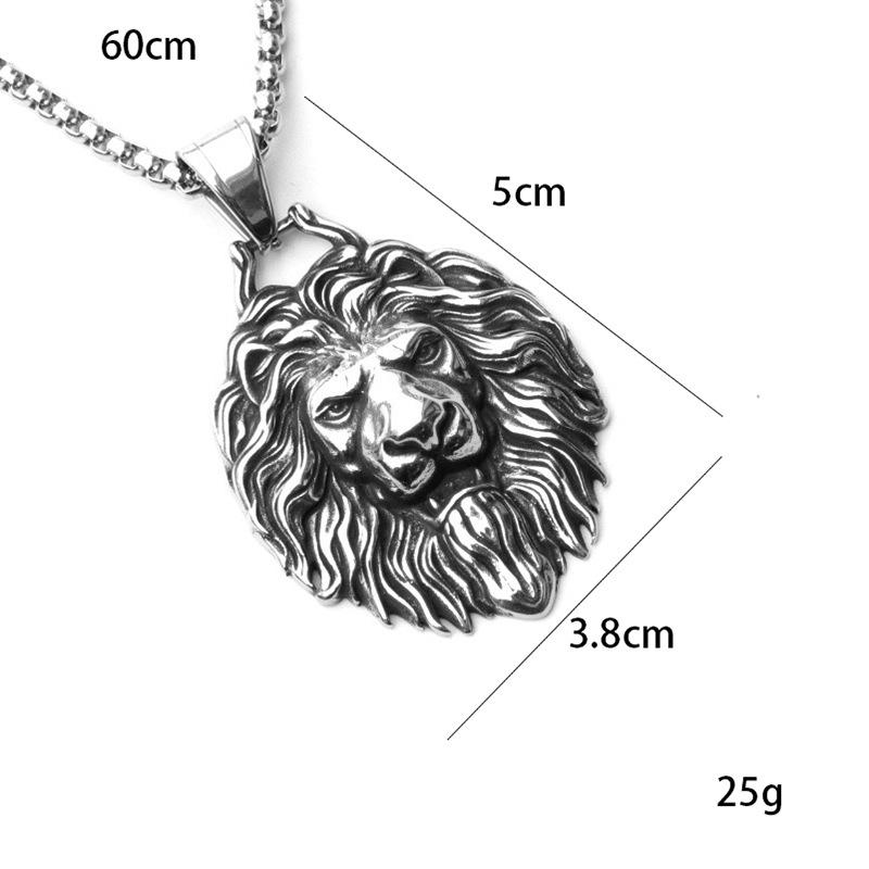 Men's Retro Lion Pendant Necklace Unique Personalized Fashion Jewelry Statement Piece For Daily Wear
