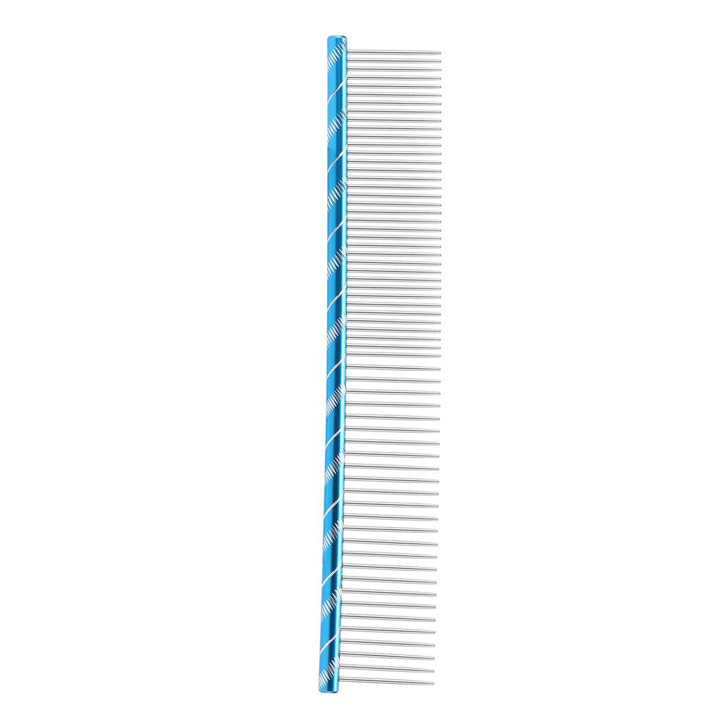 Pet Comb Stainless Steel Teeth Straight Comb Removes Knots and Tangles for Dogs and Cats19cm Blue