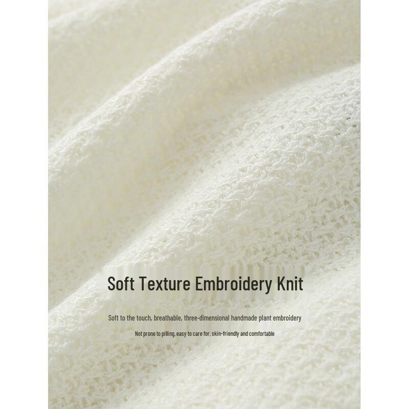 INMAN Women's Vintage Embroidered V-Neck Knit Top