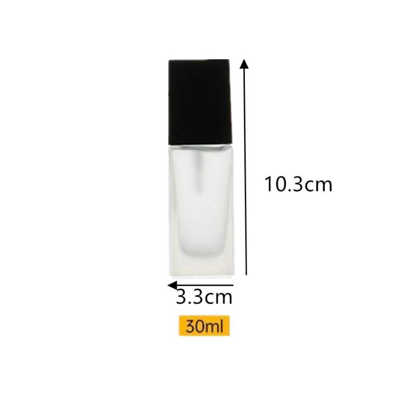 15/30Ml Empty Pump Bottle Glass Liquid Foundation Container Makeup Transparent Square Refillable Bottle Portable Pump Bottle