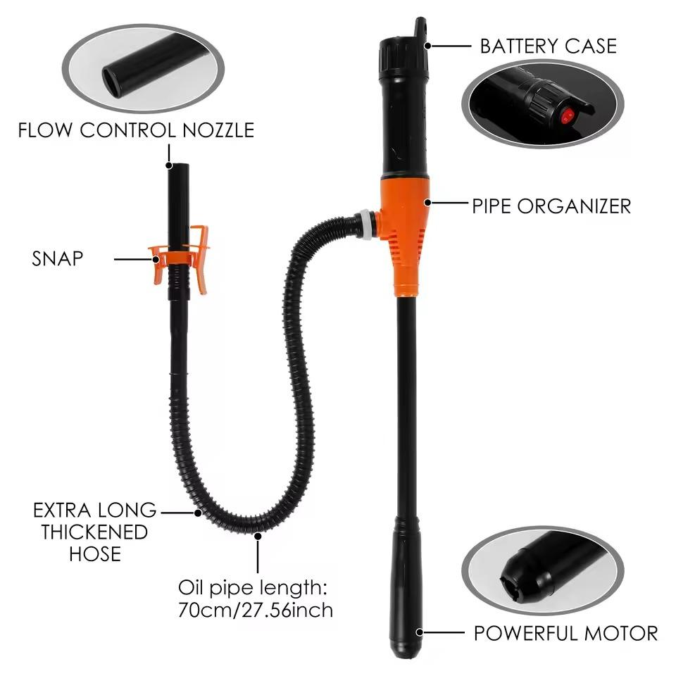 Handheld Electric Fuel Transfer Pump Liquid Transfer Pump Battery Operated for Gas Oil Liquid Water for Car Boat Marine Out
