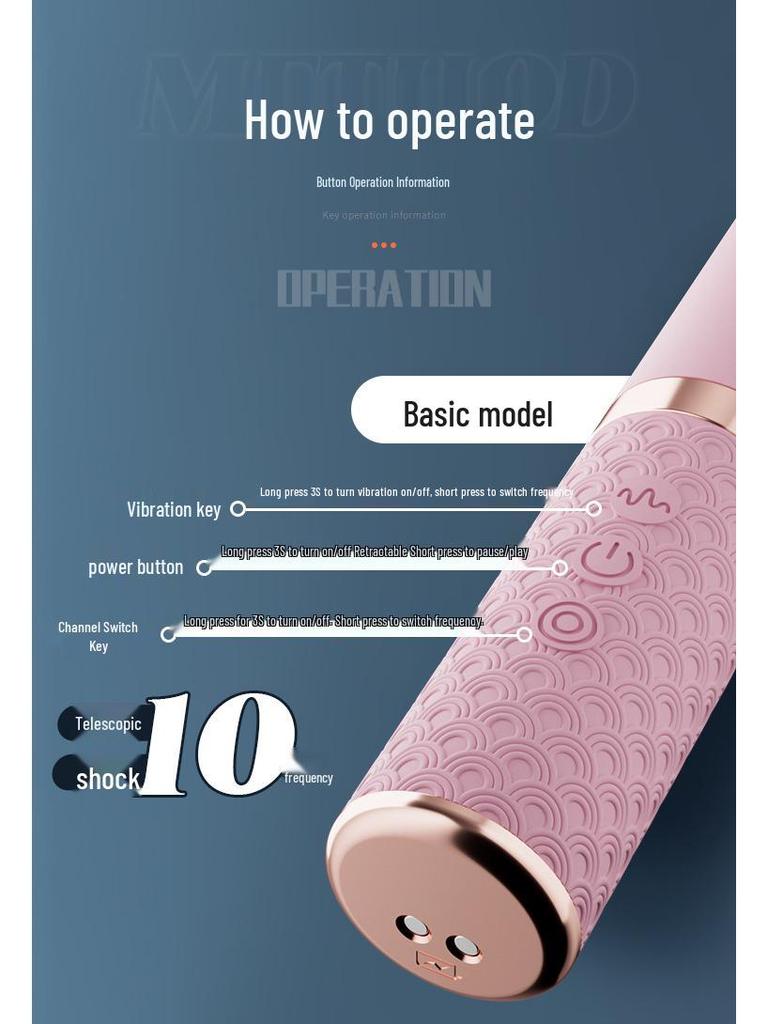Women's Vibrating Massage Wand with Telescopic Motion and Stimulating Functions