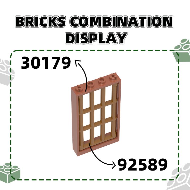 Non-Toxic 47Pcs/Lot 92589 Door Window Frame Block Moc Color Accessories Compatible With Brick Diy Children'S Toy Assembly Parts
