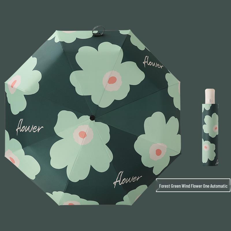 Anti-UV Folding Parasol: Fresh Black Glue Umbrella for Sun and Rain
