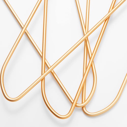 EECCKAYI Aluminum Clothes Hangers, Matte Gold, Elegant and Simple Design, Space-Saving, Rust-Resistant, Ultra-Lightweight, Durable, Unisex, 20-Piece S