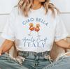 Ciao Bella Italien Hallo T-Shirt Damen Urlaubsreise T-Shirt Langlebig Übergröße Lässiges T-Shirt Urlaubsaktivitäten Zubehör Kleidung