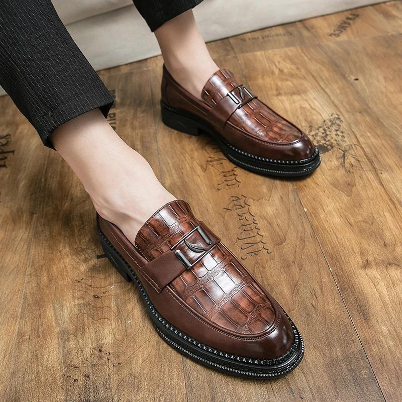 Mens Shoes Leather Male Men's Men Dress Shoes for Men Luxury Designer Loafers Platform Men Leather Man Shoes