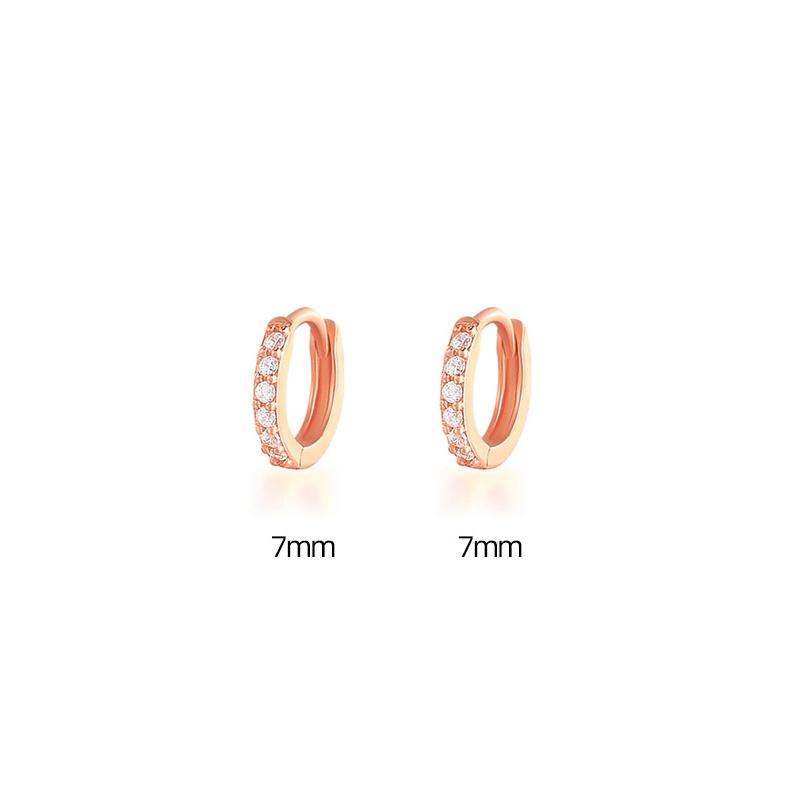 Huitan Simple Stylish Round Hoop Earrings Full Cubic Zirconia for Women Minimalist Earrings Gift Cool Ear Ring Statement Jewelry