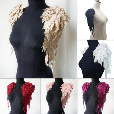 1Pair Embroidery Angel Wing Applique Sewing Flower Collar Patch for Wedding Party Gown Bridal Clothes DIY Crafts