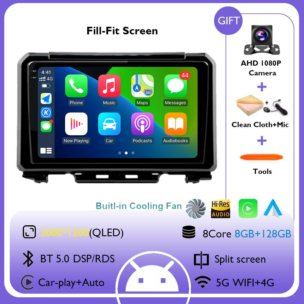 9" Android 14 Carplay Car Radio For Suzuki Jimny 2018 2019 2020 Navigation GPS Multimedia Player Stereo BT DSP WIFI+4G Auto