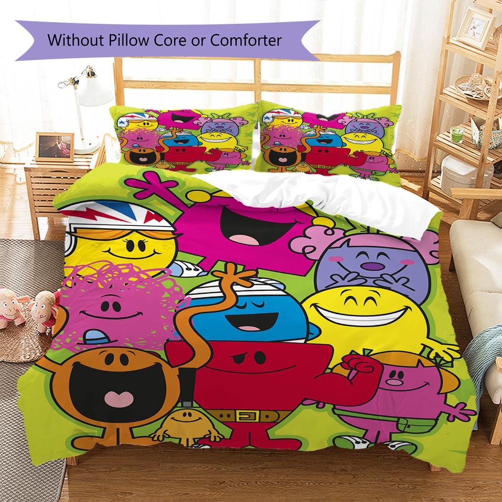 Herr. Herren Little Miss Muster Bettwäsche, Steppbett Set Bettbezug Kissenbezug Haus Geburtstag Geschenk (1 Bettbezug + 2 Kissenbezüge, ohne Füllung)
