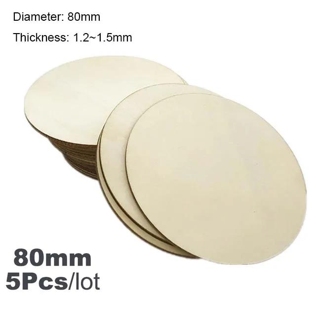 New Diameter 1-10CM Natural Unfinished Round Wood Slices Circles Discs for DIY Craft Kids Christmas Painting Toys Ornament Decor