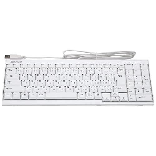 BUFFALO USB Connection Wired Slim Keyboard White BSKBU14WH