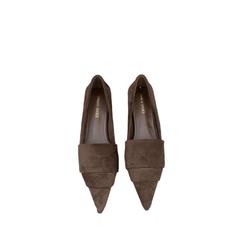 Niedrige französische Retro-Spitz-Single-Schuhe Damenschuhe 2025 neue Pendler-Arbeitsschuhe