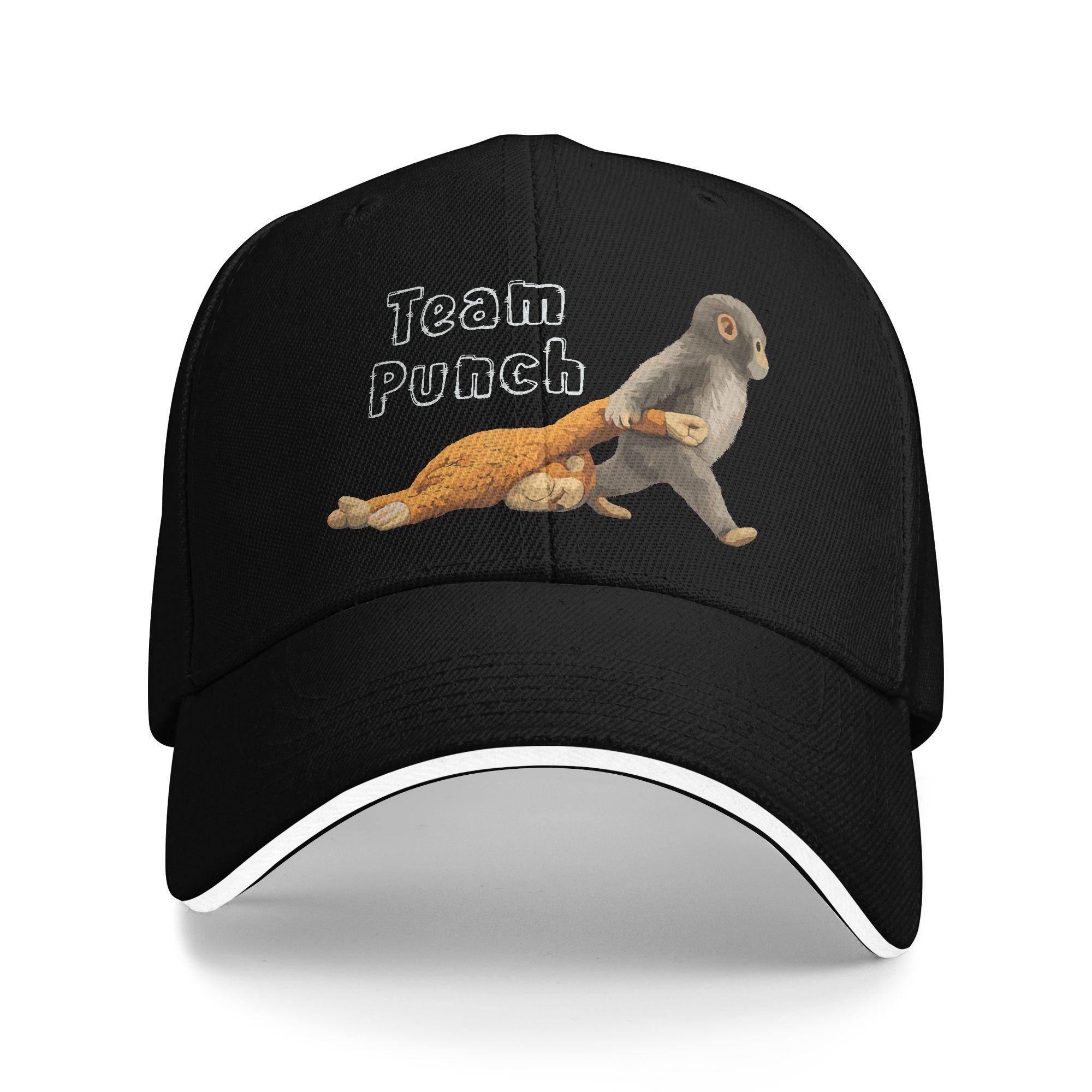 

Baby Monkey Punch Team Punch Baseball Cap Trendy Unisex-Teens Trucker Hat Breathable Logo Running Hippie Baseball Caps Gift Idea As Picture чёрный