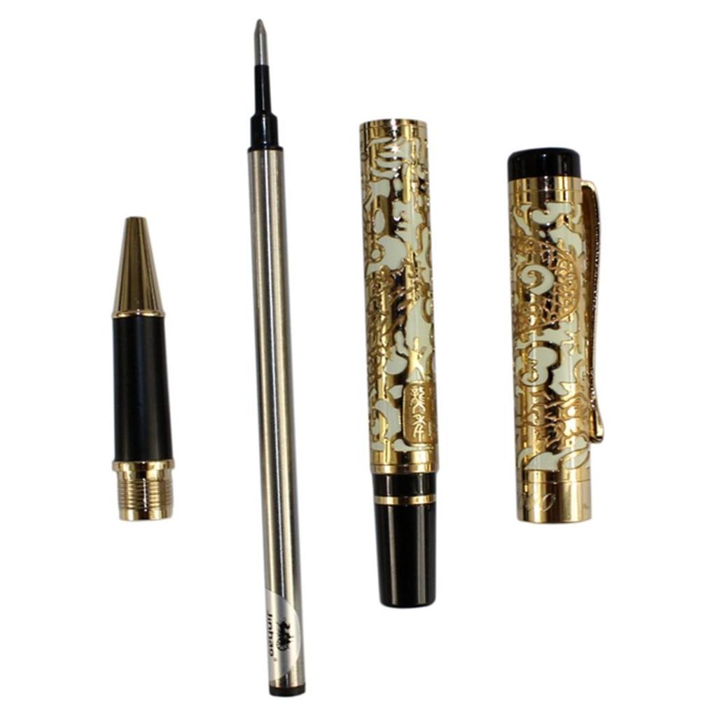 Gift Box Gullor Advanced Roller Pen Jinhao5000 Apricot and Gold Dragon Year