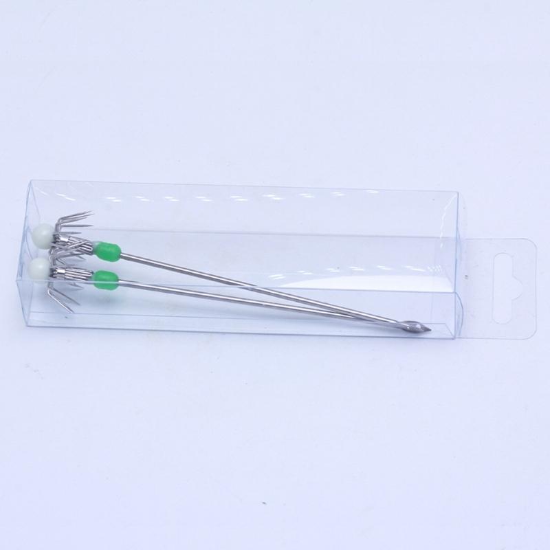 2Pcs Luminously Squid Jig Hook Squid Live Shrimp Hook Double/Single Layer Umbrellas Hook for Outdoor Fishing Accessories
