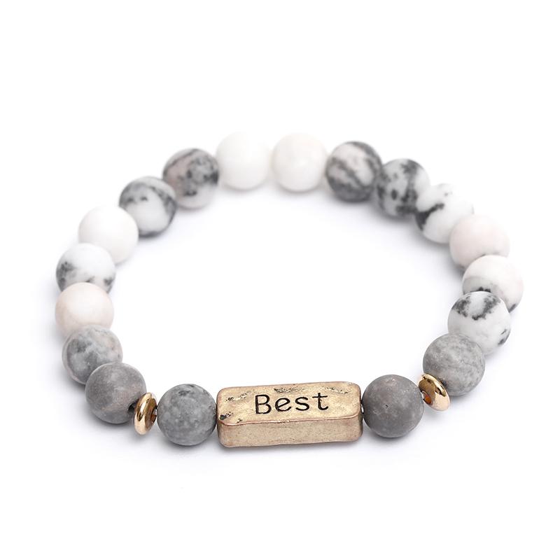 

Funny You Are Best Natural Stone Bracelet Stretch Bangle 3 Colors Beads Chain For Friends Girls Blessed Hope Jewelry