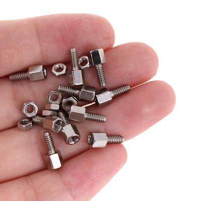 10Sets 5+7Mm Header Plate Bracket Stud Bolt & Nut Nuts Screw D-Sub Vga Serial