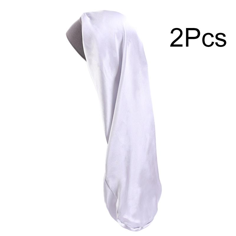 1Pc Women Solid Color Hair Hat Double Sided Silk Satin Bonnet Long Hair Polyester Night Sleep Cap Dreadlocks Braids