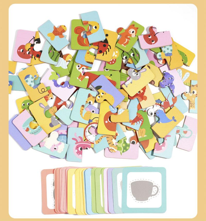 Montessori Shape Matching Board Game Wooden Find Shadow Matched Images Animal Fruit Blocks Puzzles Educational Toys For Children