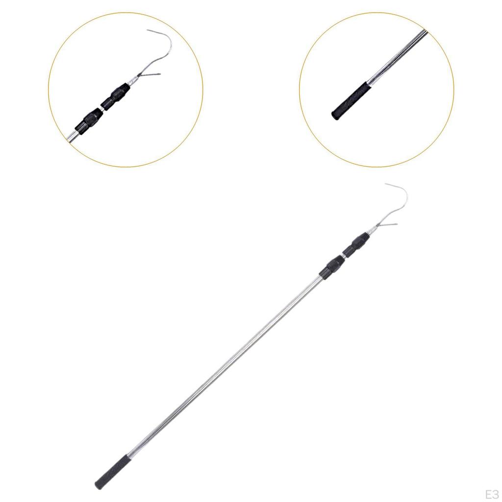 Adjustable Retrieval Tool for Truck Bed with Portable Hook Feature