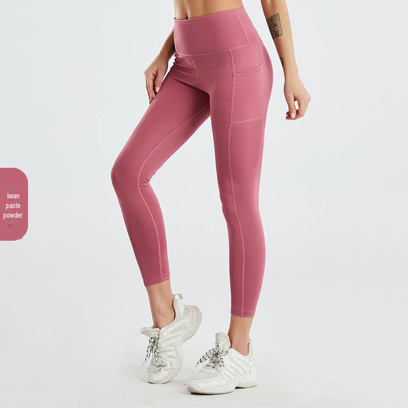 

Женские бесшовные штаны для йоги персикового цвета с высокой талией — европейский размер, эластичные и удобные для занятий фитнесом Extra Large