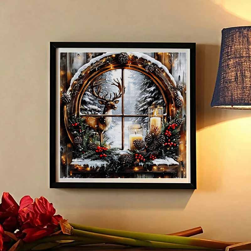 New Arrival 5D DIY Full Circle Diamond Painting "Christmas Elk" Embroidery Cross Stitch Home Decor Gift