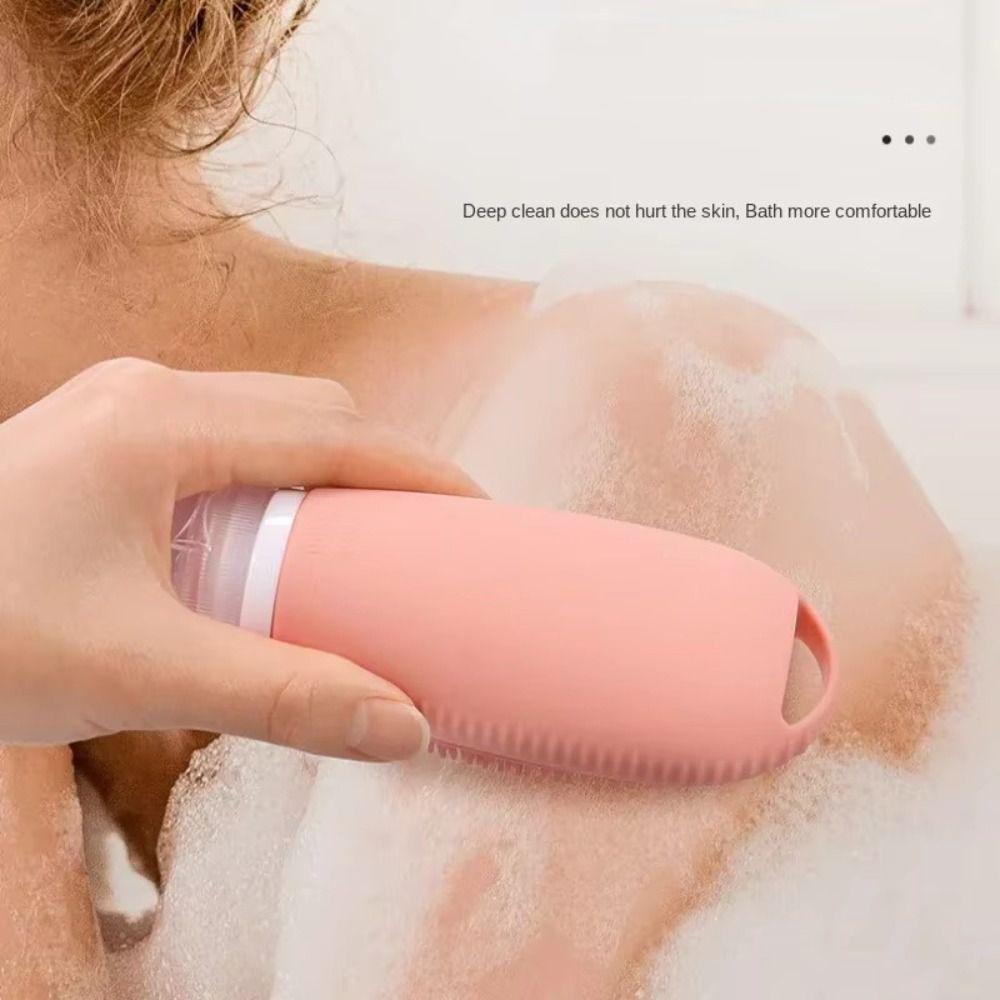 2 in 1 Travel Refillable Bottles Silicone Toiletry Containers Portable Shower Brush Bottle