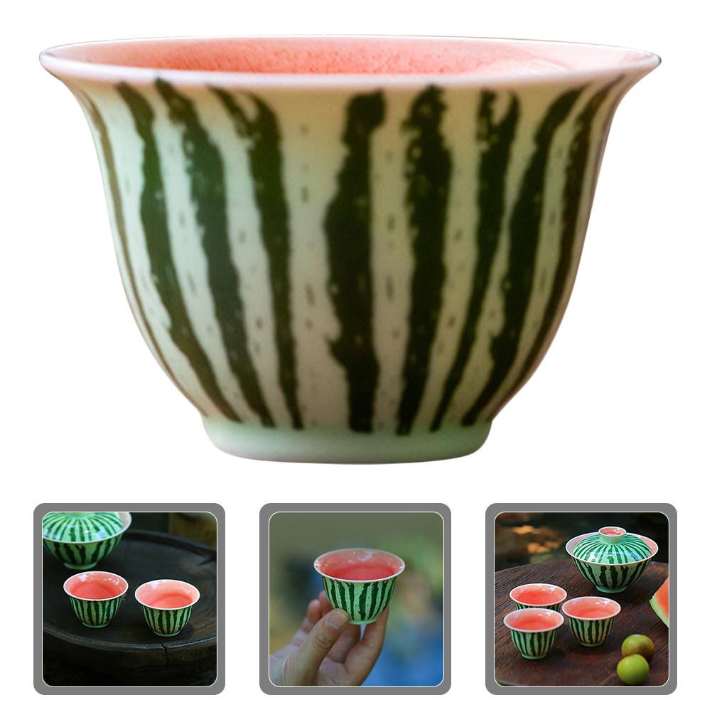

Ceramic Watermelon Tea Cup Chinese Style Kung Fu Drinking Vessel for Home Office Tea Party Gift Idea Chinese Teacup other