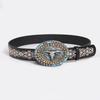 Retro Antique Quality High-end Heavy Industry Turquoise Carving Sheep Head Embroidered Embroidered Color Antique Fashionable Round Cake Belt