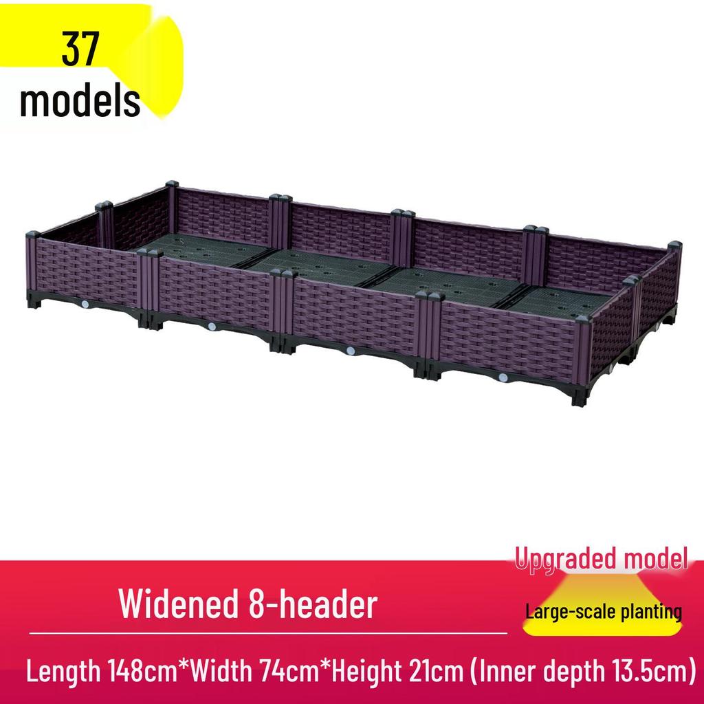 Outdoor Flower & Vegetable Planter: Large Rectangular Plastic Box for Balcony & Rooftop Gardening