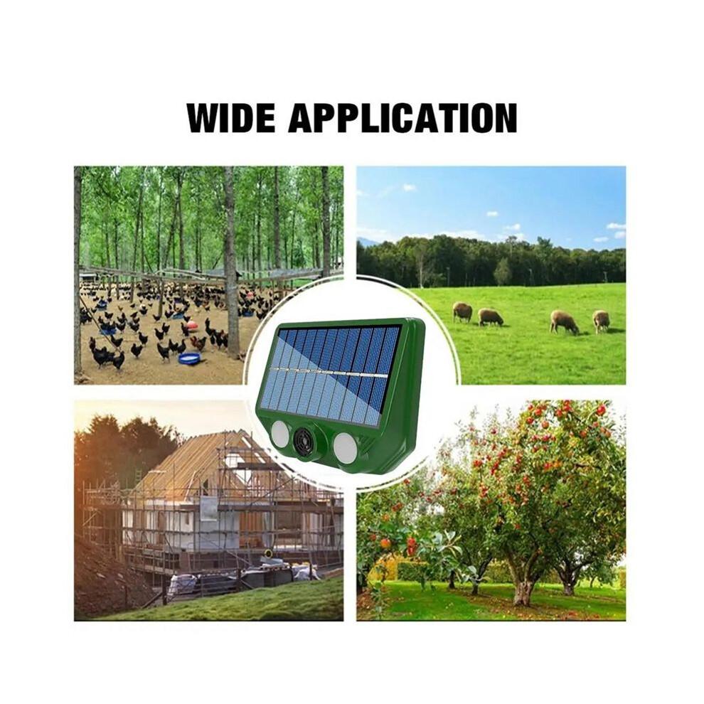 Solar Powered Ultrasonic Animal Repellent 500mAh Animal Deterrent Repellent USB Charging for Repel Mouse Coyote Fox Deer