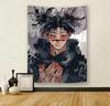Jujutsu Kaisen Wandteppich Jujutsu Zauberer Anime Böhmischer Wandteppich Mandala Hippie Wandbehang Boho Stil Heimdekoration Flachdruck