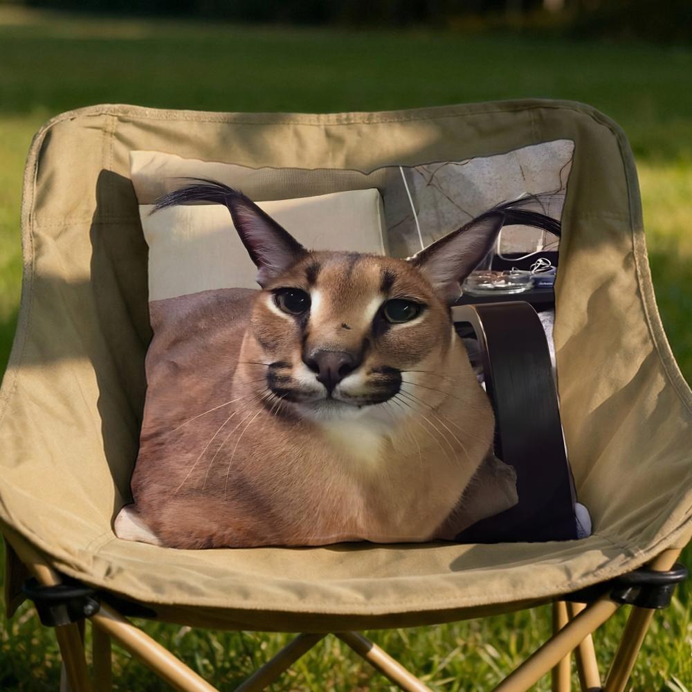 Floppa Cat Meme Cushion Cover Soft Reversible  Durable Pillow Cover  MultiScene Use for Home  Car Daily Comfort