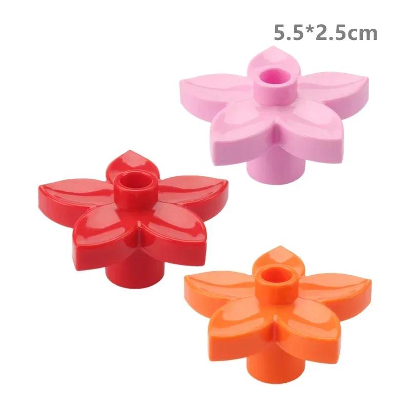 Große Bausteine Outdoor Wald Pflanzen Serie Blume Gras Baum Bauernhof Schmuck Zubehör Kompatible Szenen Spielzeug Kinder Bausteine