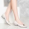 New low-heeled single shoes flat thick-heeled spring fashion pointed-toed short-heeled women's shoes professional leisure work leather shoes