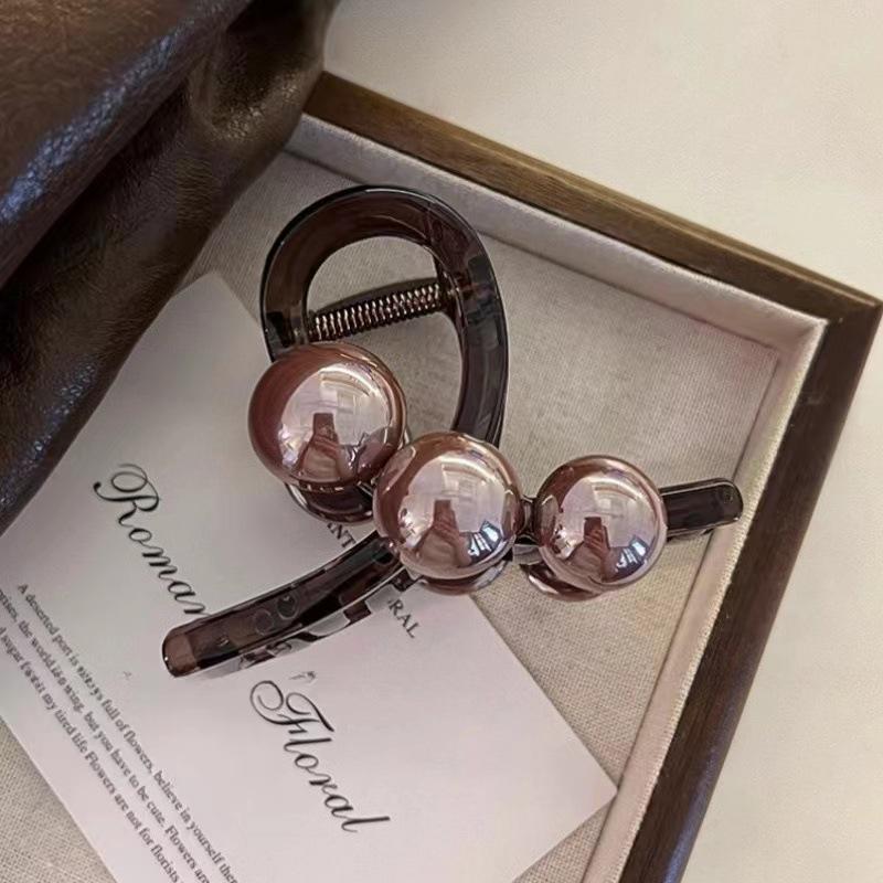 

2024 корейская элегантная круглая заколка для волос с бусинами для женщин