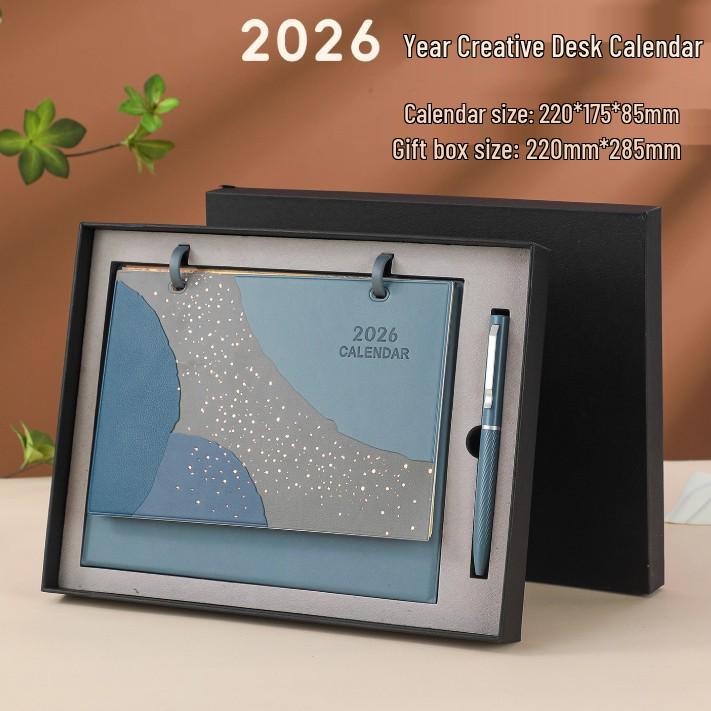2026 Year of the Horse Leather Desk Calendar: Customizable High-End Planner & Desktop Ornament