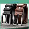 Classic Leather Belt For Men With Pin Buckle Faux Leather Casual Business And Vintage Style