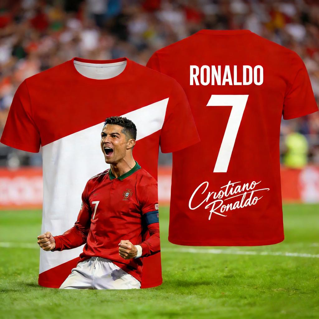 26-year-old Ronaldo 3D Printed Football Sports Shirt - Suitable for Both Men and Women, Summer Sports Breathable T-shirt