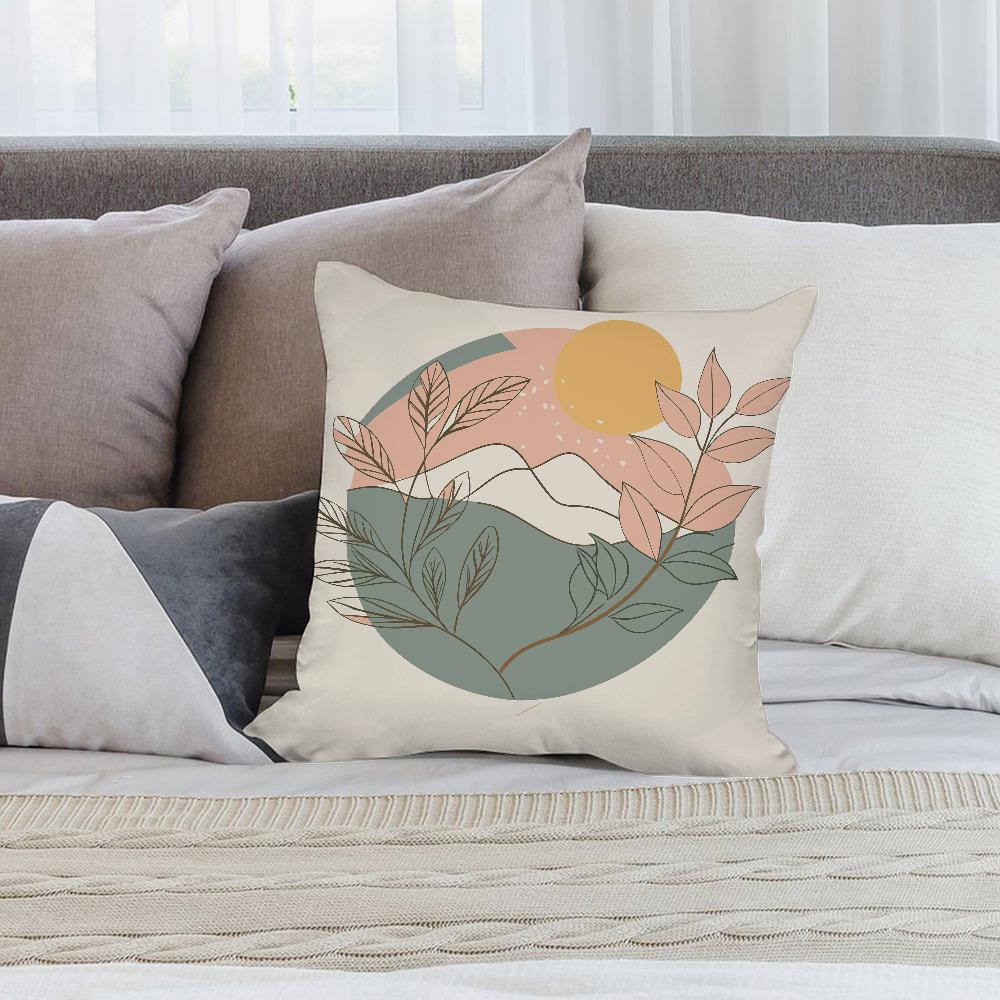 Abstract Boho Landscape Pillow Case Short Plush Pillow Covers Sofa Decorative Home Double-sided Printing Cushion Cover
