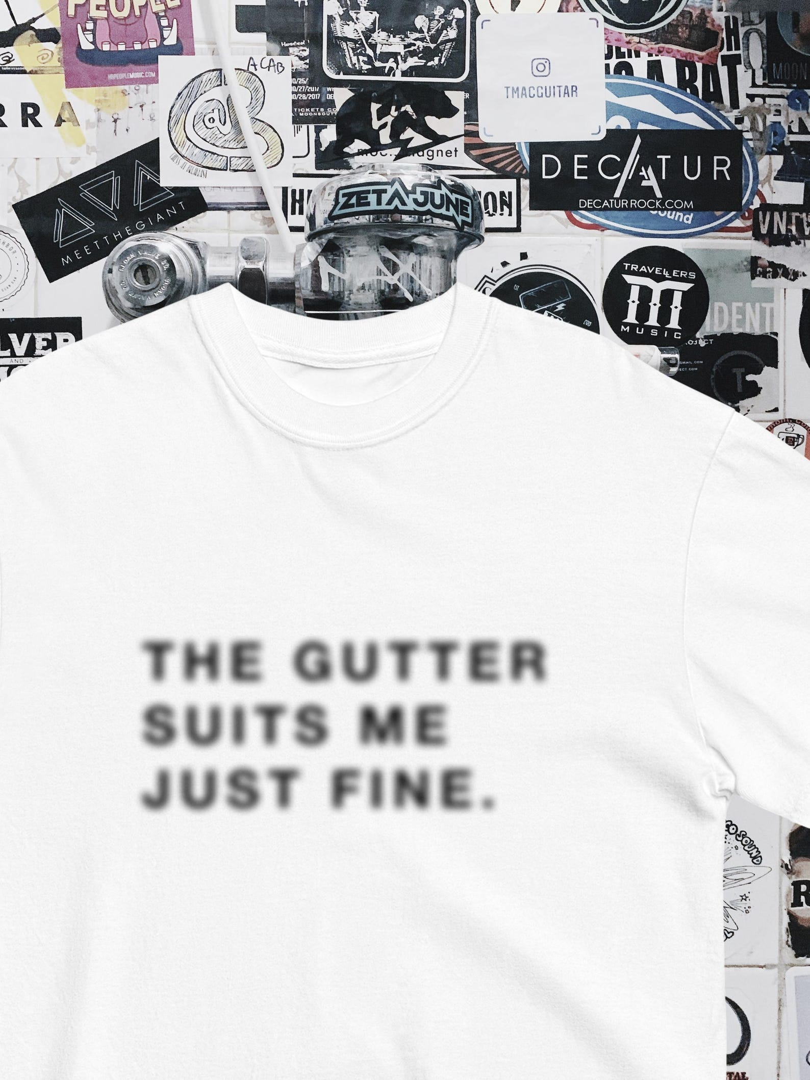GUTTER CHIC Distorted Typography Tee | Industrial Punk Streetwear Shirt S