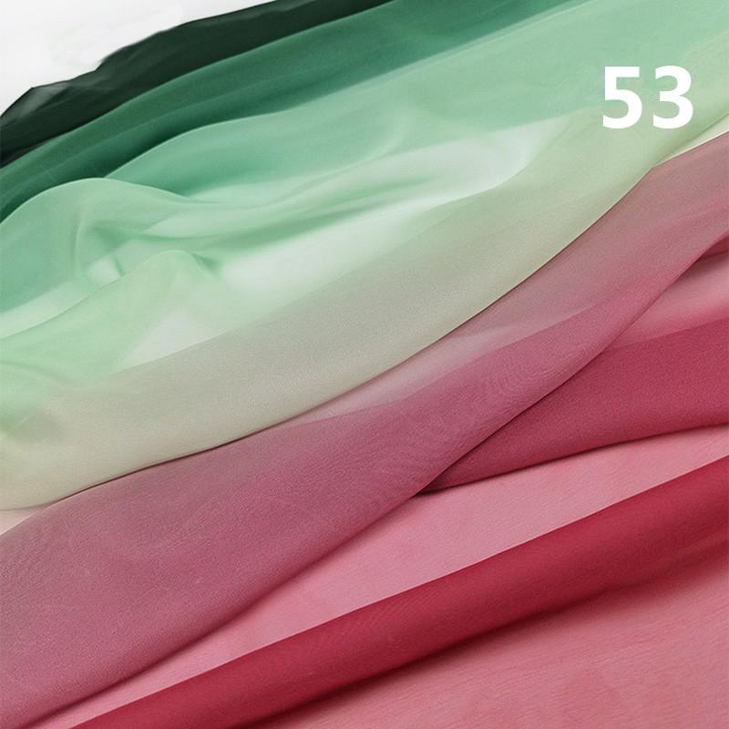 2M Styl Starożytny Kolor Tęczowy Gradient Szyfonowa Tkanina 30D Organza Tiulowa Tkanina Do Rękodzieła Hanfu Suknia Ślubna Dekoracja Sceniczna