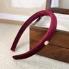 Retro Velvet Textured Gold Label Headbands for Woman Girl Temperament Hair Hoop Simple Colorful Hair Bands Fashion New Headdress