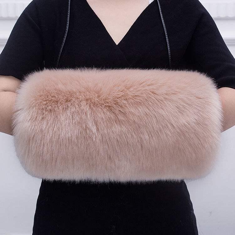 Cozy Faux Fur Muff Sleeve Hand Warmer - Winter Plush Tube Glove