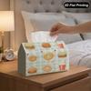 2D Flat, 2D Flat, 1 Pastel-colored Fast-food Design Decorative Tissue Box, Perfect for Family Gatherings, Vehicles, Kitchens, and Bathrooms. Made of P