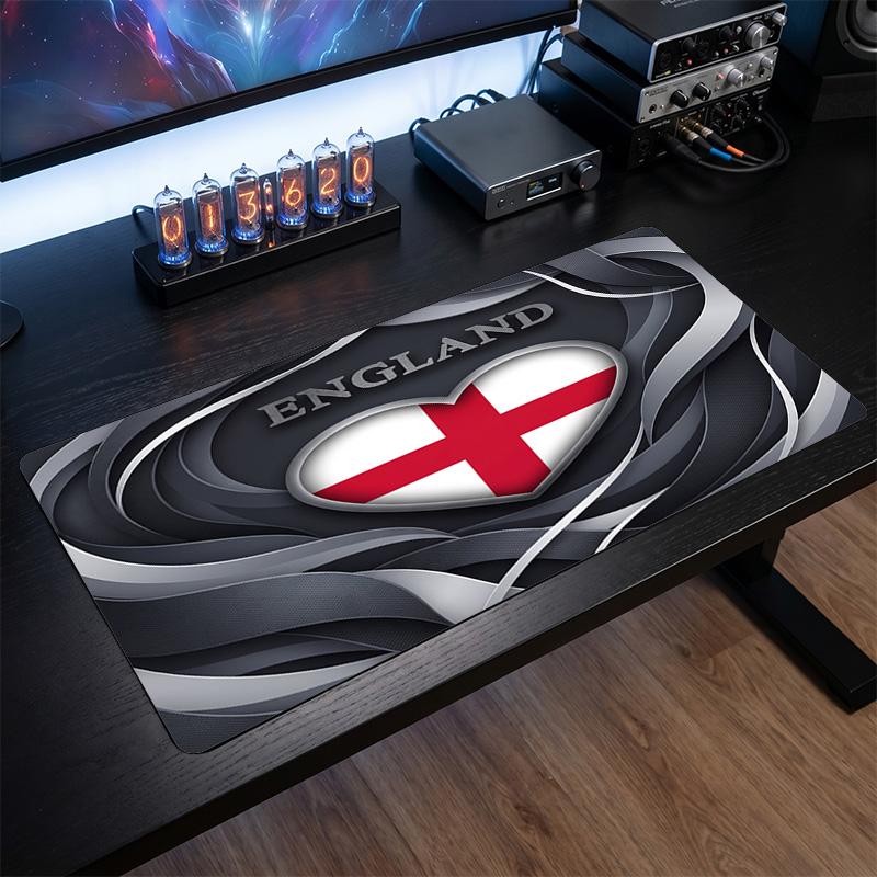 Tappetino Mouse Scudo Calcio Inghilterra, Tappetino da Scrivania Esteso in Gomma Antiscivolo per Gaming Ufficio Laptop Regalo per Fan