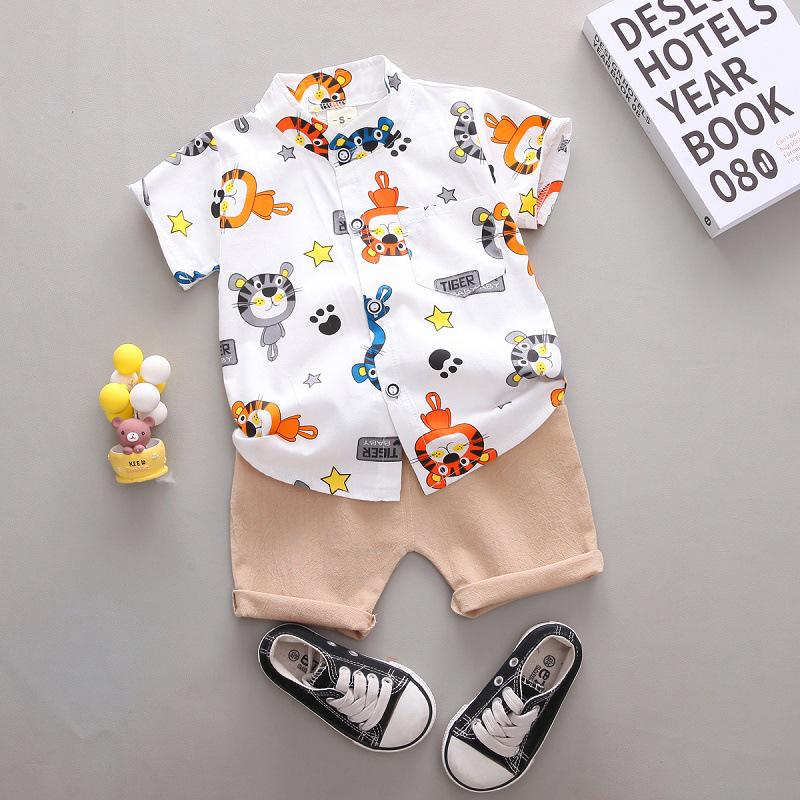 Boys' Summer Two-Piece Suit: Trendy Infant Short-Sleeved Outfit