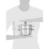 Stainless Steel Steamer with Glass Lid | Induction Base | Modak, Momo Maker | 17 x 22 x 22.4 Cm | 2L | Silver